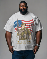 War - themed Silhouettes  Men's Plus Size Short Sleeve T-Shirt