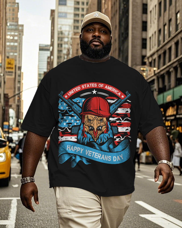 War - themed Silhouettes  Men's Plus Size Short Sleeve T-Shirt