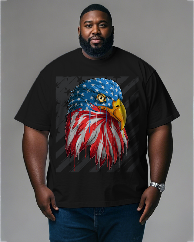 War - themed Silhouettes  Men's Plus Size Short Sleeve T-Shirt