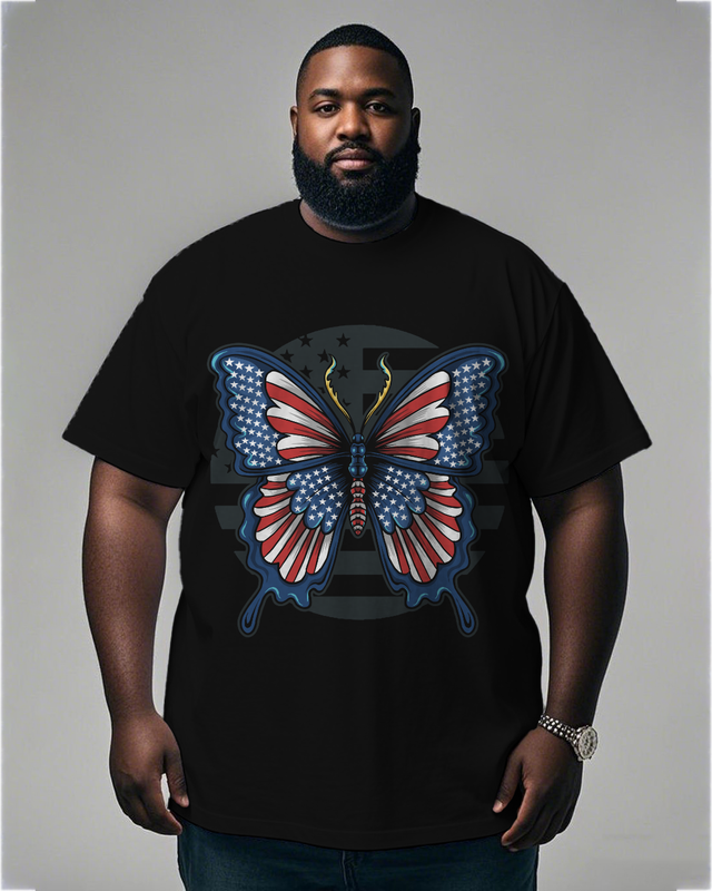 War - themed Silhouettes  Men's Plus Size Short Sleeve T-Shirt