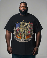 War - themed Silhouettes  Men's Plus Size Short Sleeve T-Shirt
