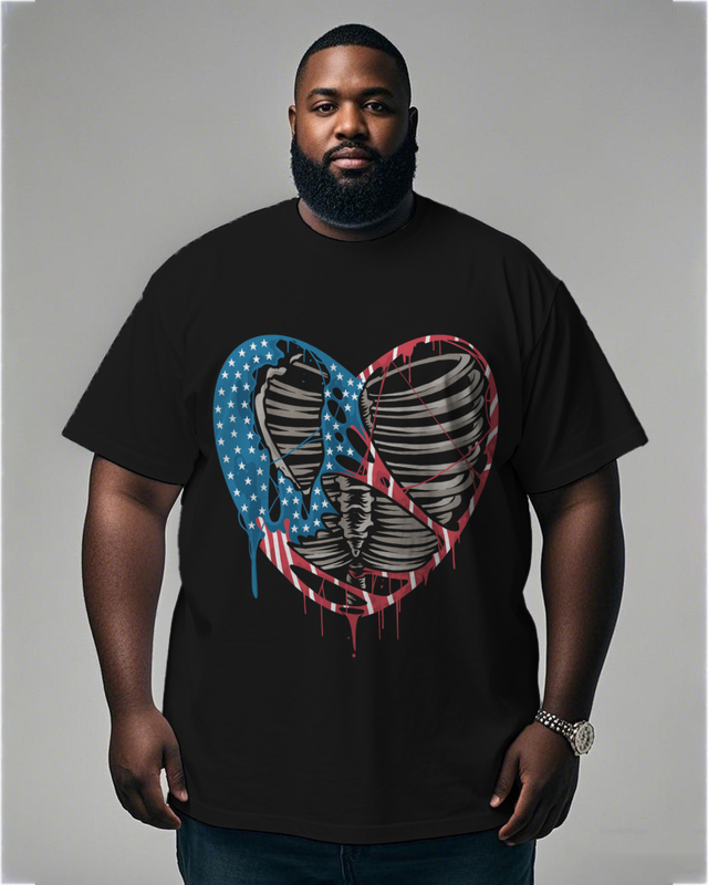 War - themed Silhouettes  Men's Plus Size Short Sleeve T-Shirt