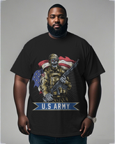 War - themed Silhouettes  Men's Plus Size Short Sleeve T-Shirt