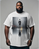 War - themed Silhouettes  Men's Plus Size Short Sleeve T-Shirt