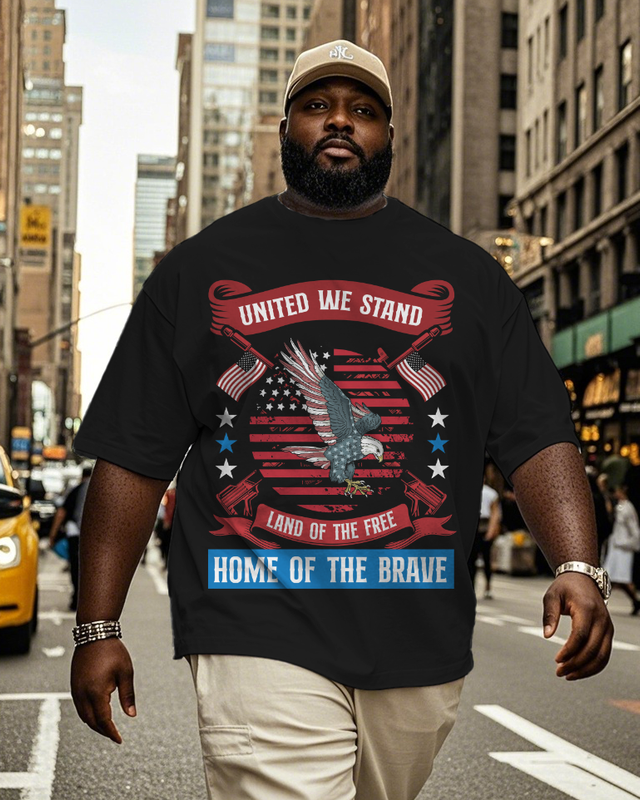War - themed Silhouettes  Men's Plus Size Short Sleeve T-Shirt