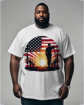 War - themed Silhouettes  Men's Plus Size Short Sleeve T-Shirt