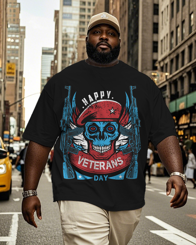 War - themed Silhouettes  Men's Plus Size Short Sleeve T-Shirt