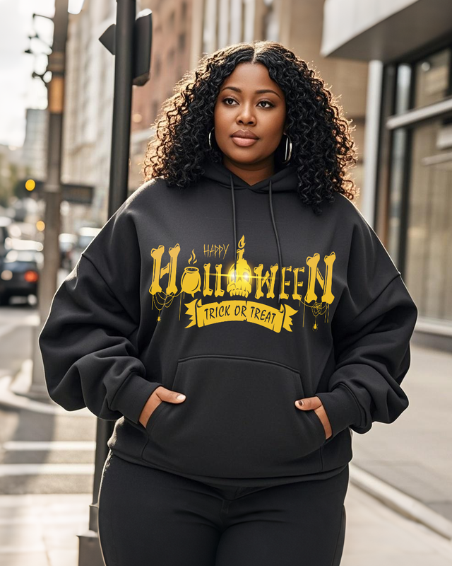 Women's Plus Size  Long Sleeve Hoodie