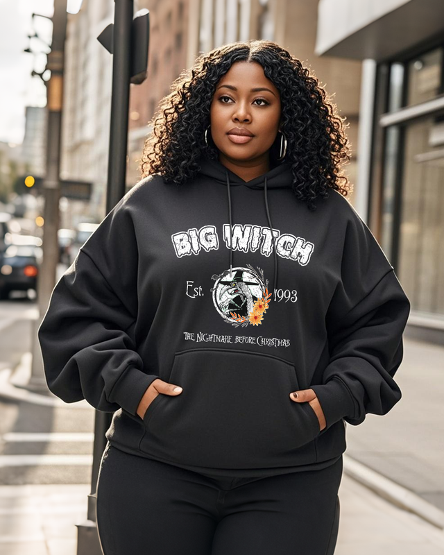 Women's Plus Size  Long Sleeve Hoodie