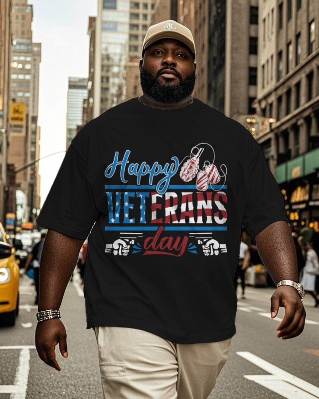 War - themed Silhouettes  Men's Plus Size Short Sleeve T-Shirt