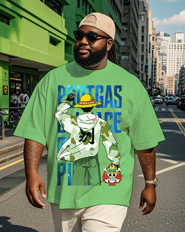 One Piece  Men's Plus Size Short Sleeve T-Shirt