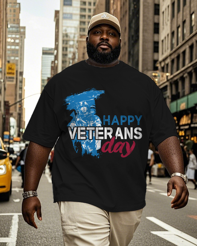 War - themed Silhouettes  Men's Plus Size Short Sleeve T-Shirt