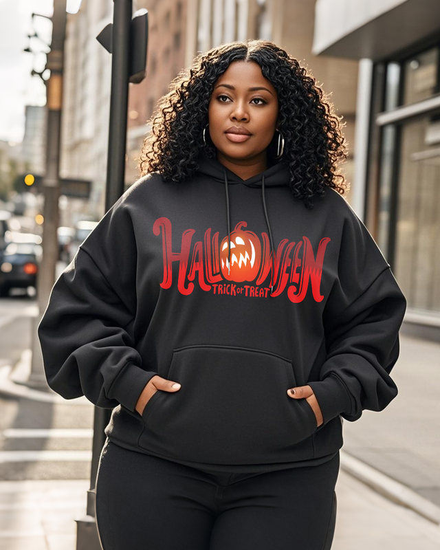 Women's Plus Size  Long Sleeve Hoodie