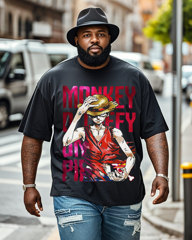 One Piece  Men's Plus Size Short Sleeve T-Shirt