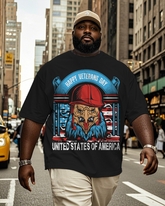 War - themed Silhouettes  Men's Plus Size Short Sleeve T-Shirt