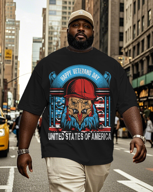 War - themed Silhouettes  Men's Plus Size Short Sleeve T-Shirt