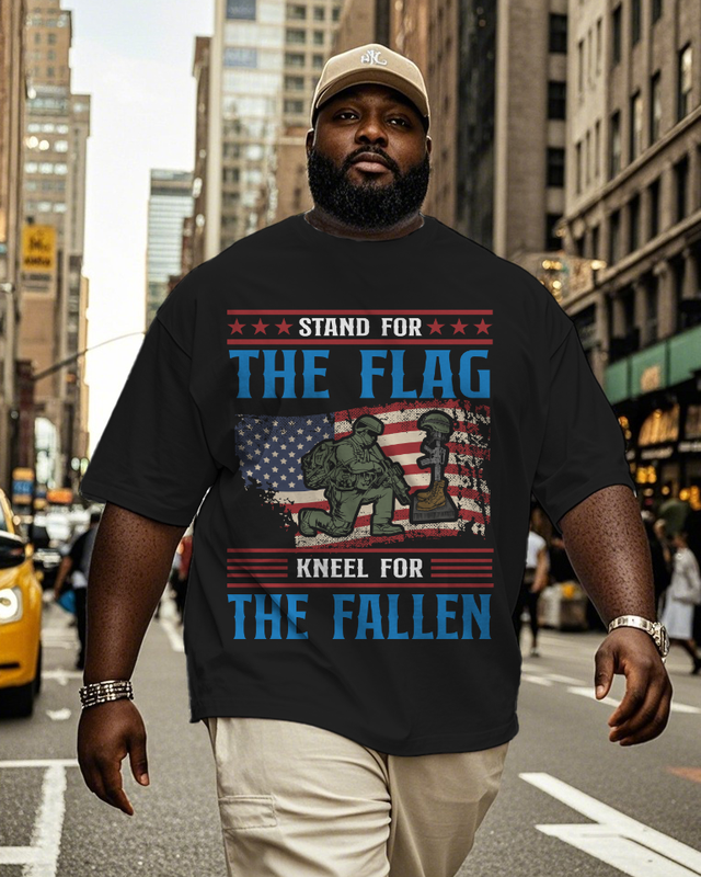 War - themed Silhouettes  Men's Plus Size Short Sleeve T-Shirt