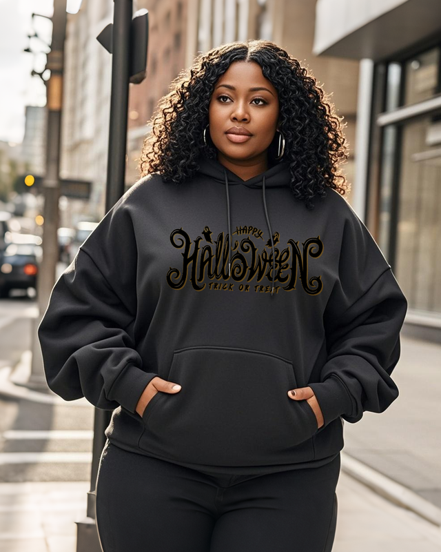 Women's Plus Size  Long Sleeve Hoodie