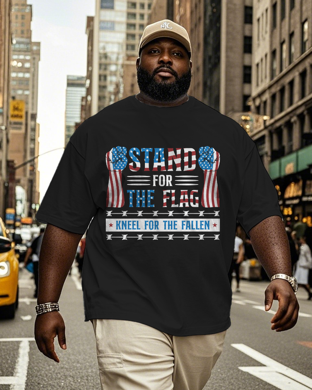 War - themed Silhouettes  Men's Plus Size Short Sleeve T-Shirt