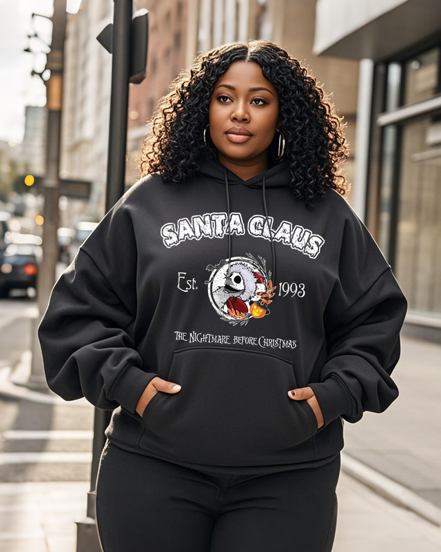 Women's Plus Size  Long Sleeve Hoodie