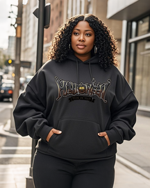 Women's Plus Size  Long Sleeve Hoodie
