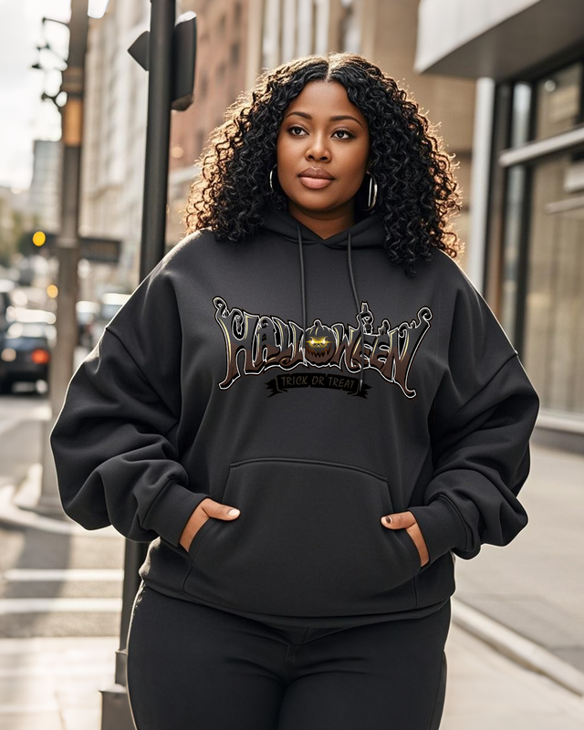 Women's Plus Size  Long Sleeve Hoodie