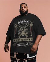 War - themed Silhouettes  Men's Plus Size Short Sleeve T-Shirt
