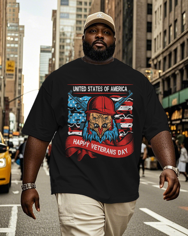 War - themed Silhouettes  Men's Plus Size Short Sleeve T-Shirt