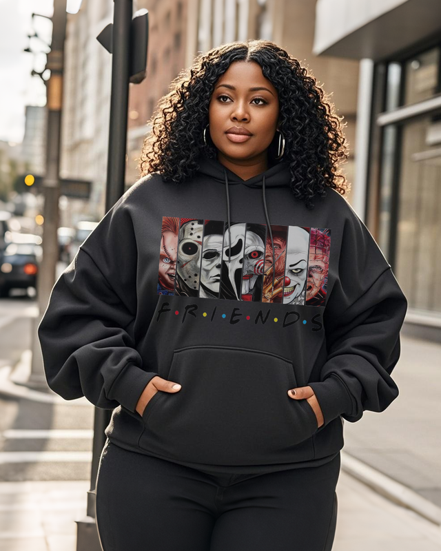 Women's Plus Size  Long Sleeve Hoodie