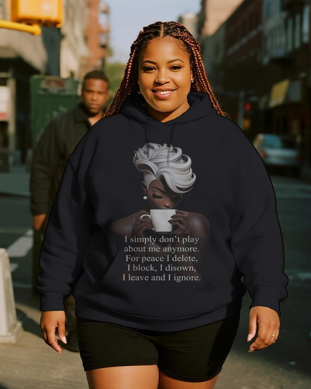 Women's Plus Size  Long Sleeve Hoodie