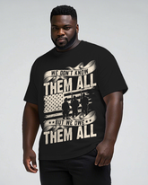 War - themed Silhouettes  Men's Plus Size Short Sleeve T-Shirt