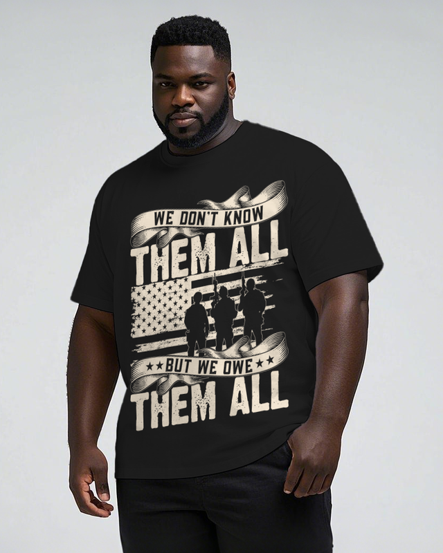 War - themed Silhouettes  Men's Plus Size Short Sleeve T-Shirt