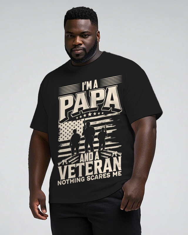 War - themed Silhouettes  Men's Plus Size Short Sleeve T-Shirt
