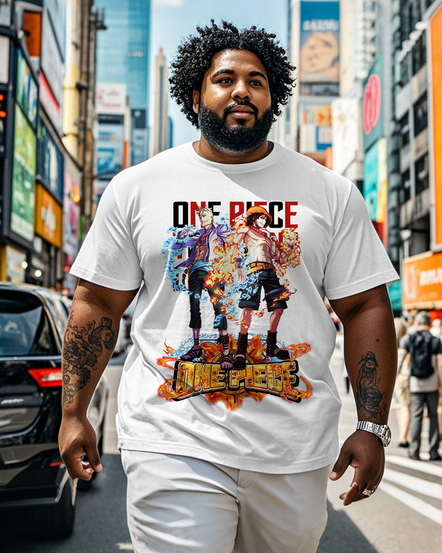 One Piece  Men's Plus Size Short Sleeve T-Shirt