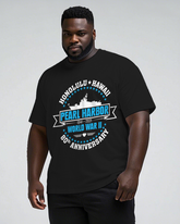 War - themed Silhouettes  Men's Plus Size Short Sleeve T-Shirt