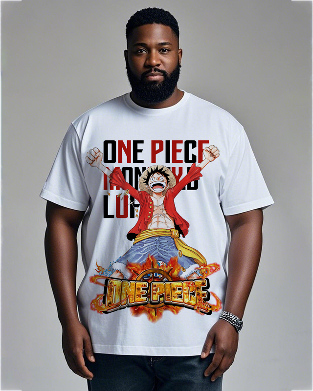 One Piece  Men's Plus Size Short Sleeve T-Shirt