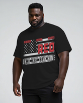 War - themed Silhouettes  Men's Plus Size Short Sleeve T-Shirt