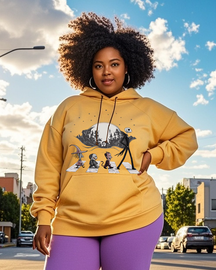 Women's Plus Size  Long Sleeve Hoodie