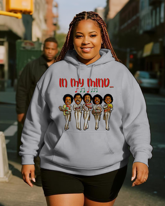 Women's Plus Size  Long Sleeve Hoodie