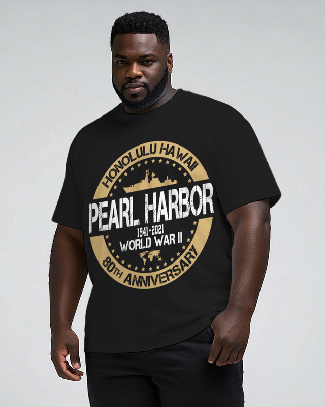 War - themed Silhouettes  Men's Plus Size Short Sleeve T-Shirt