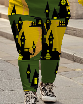 Women's Plus Size Halloween Graffiti Hoodie Set