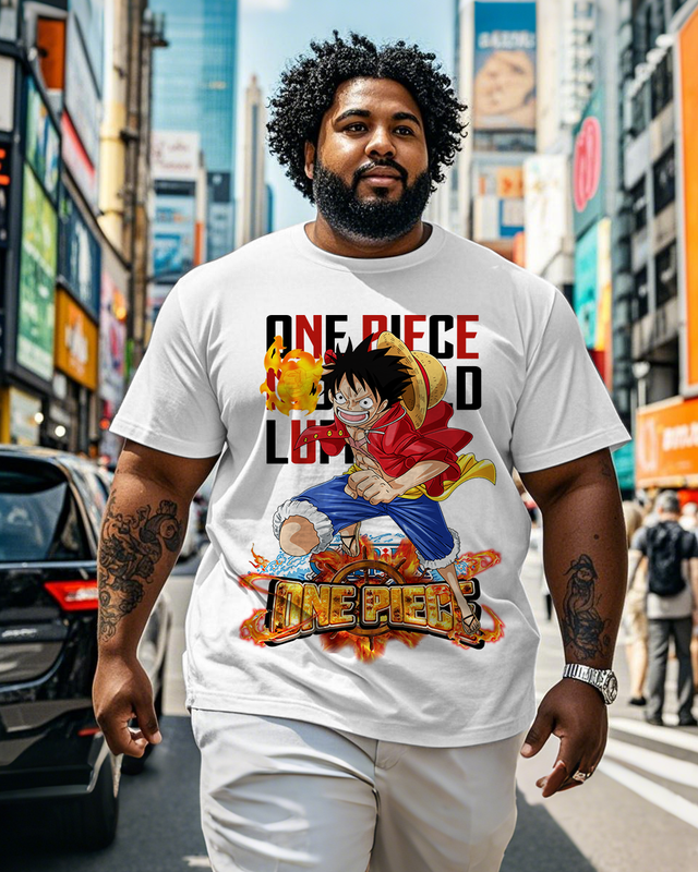 One Piece  Men's Plus Size Short Sleeve T-Shirt