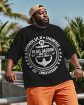 War - themed Silhouettes  Men's Plus Size Short Sleeve T-Shirt