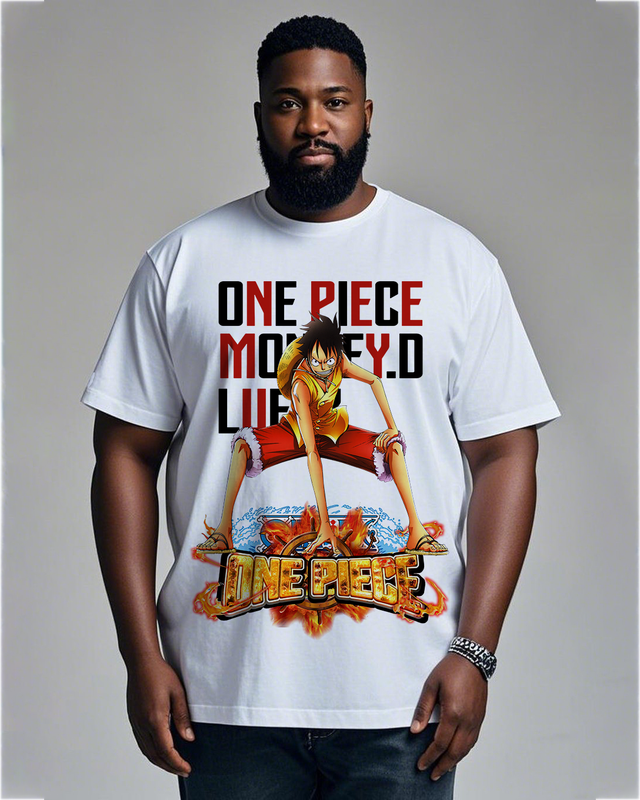 One Piece  Men's Plus Size Short Sleeve T-Shirt