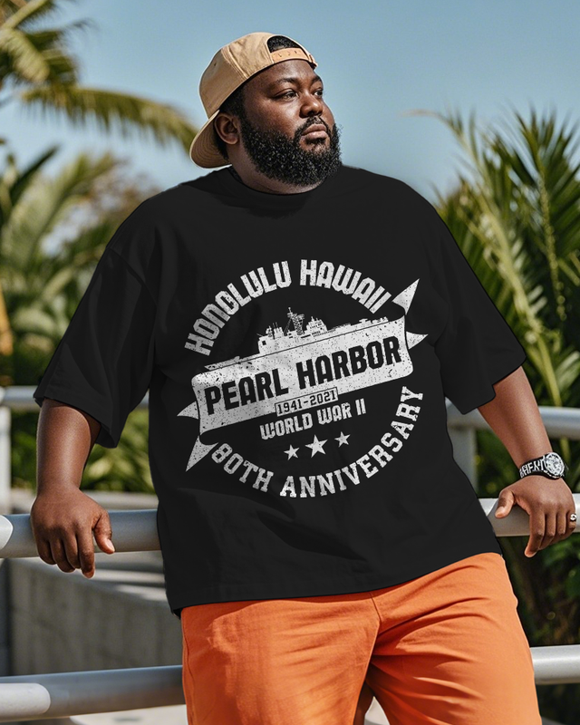 War - themed Silhouettes  Men's Plus Size Short Sleeve T-Shirt