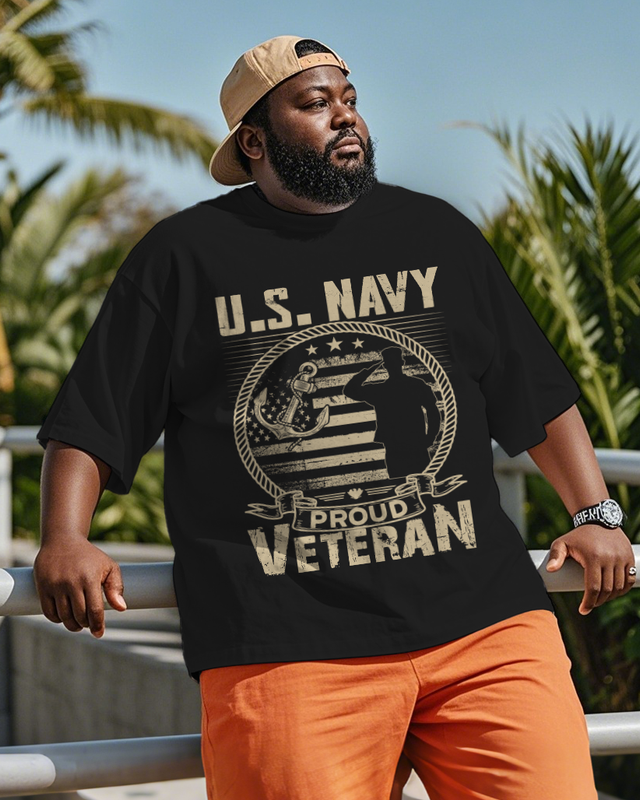 War - themed Silhouettes  Men's Plus Size Short Sleeve T-Shirt