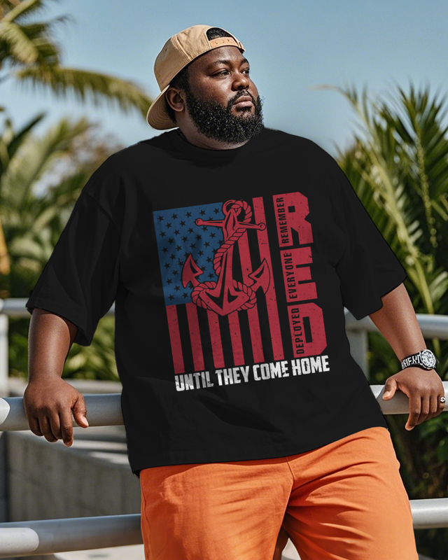 War - themed Silhouettes  Men's Plus Size Short Sleeve T-Shirt