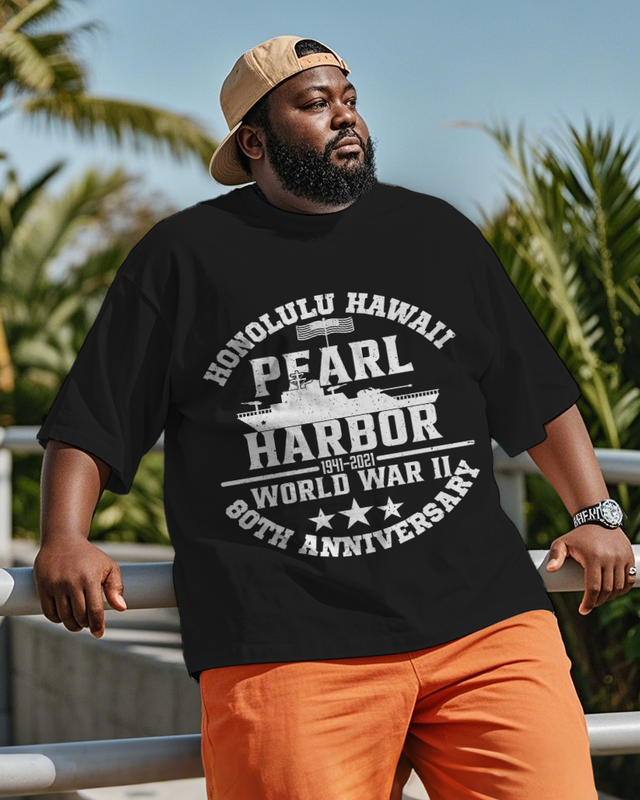 War - themed Silhouettes  Men's Plus Size Short Sleeve T-Shirt