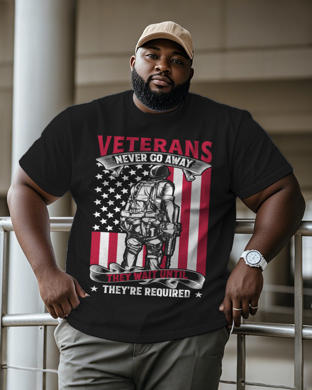 War - themed Silhouettes  Men's Plus Size Short Sleeve T-Shirt