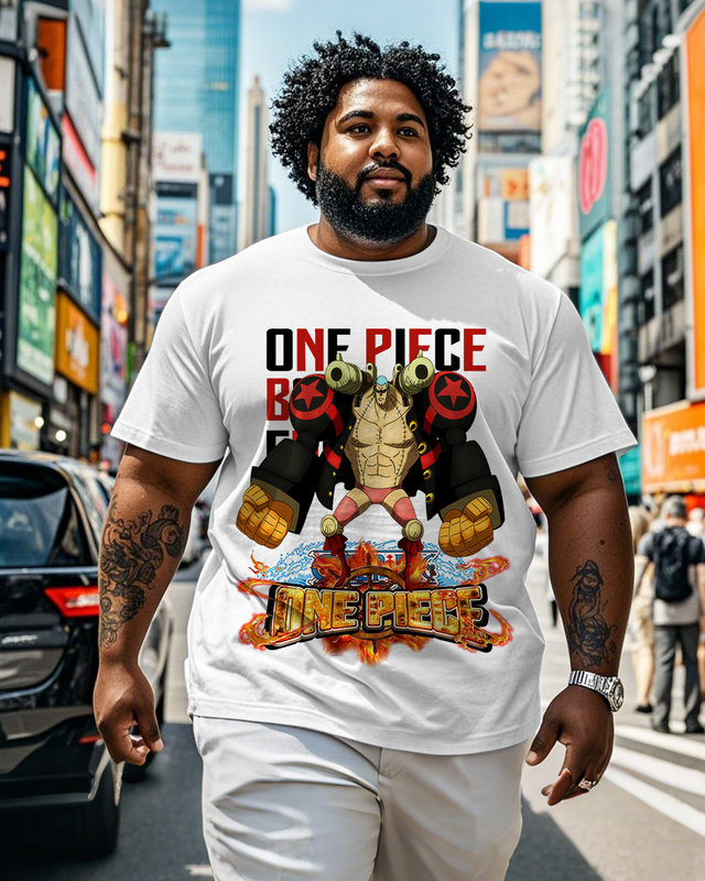 One Piece  Men's Plus Size Short Sleeve T-Shirt